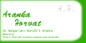 aranka horvat business card